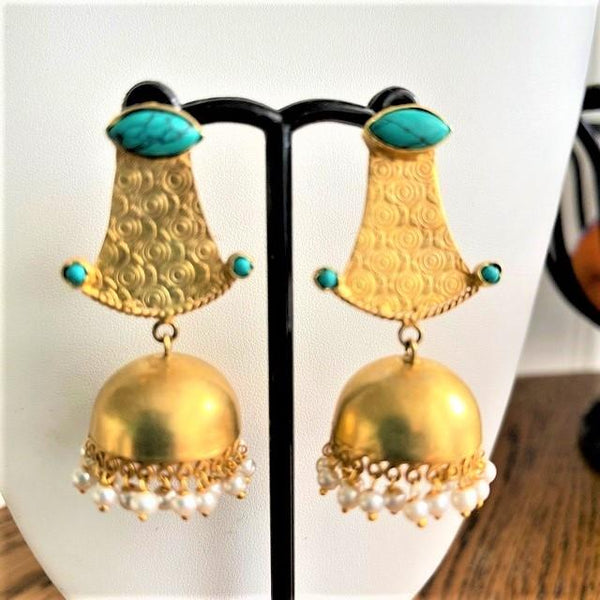 Ethnic Bell Drop Earrings-Vintageonline-Vintage Online
