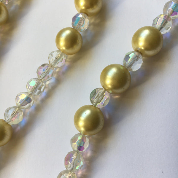 Vintage Online Jewellery | Fasceted Crystal Beads & Faux Pearl Necklace