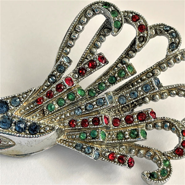 Fantasy Bird Vintage Rhinestone Brooch-Vintageonline-Vintage Online