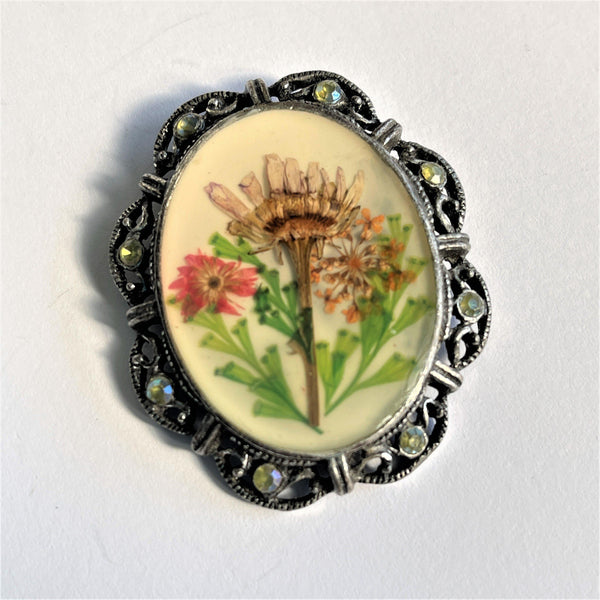 Floral 60's Vintage Pendant Brooch-Vintageonline-Vintage Online