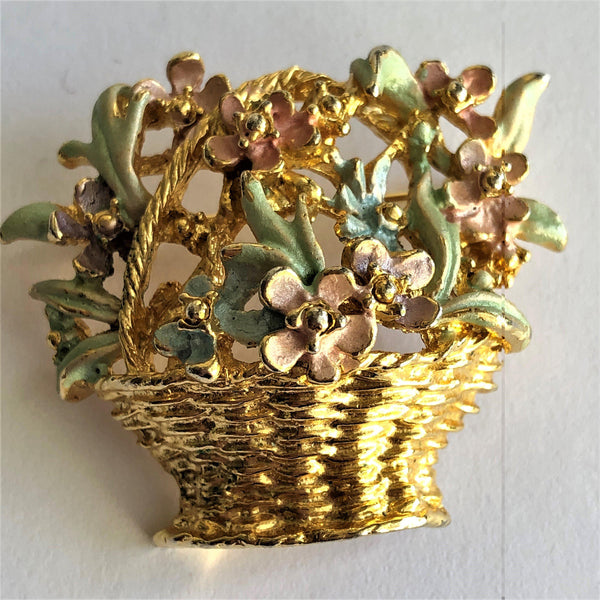 Flower Basket Brooch-Vintage Online-Vintage Online