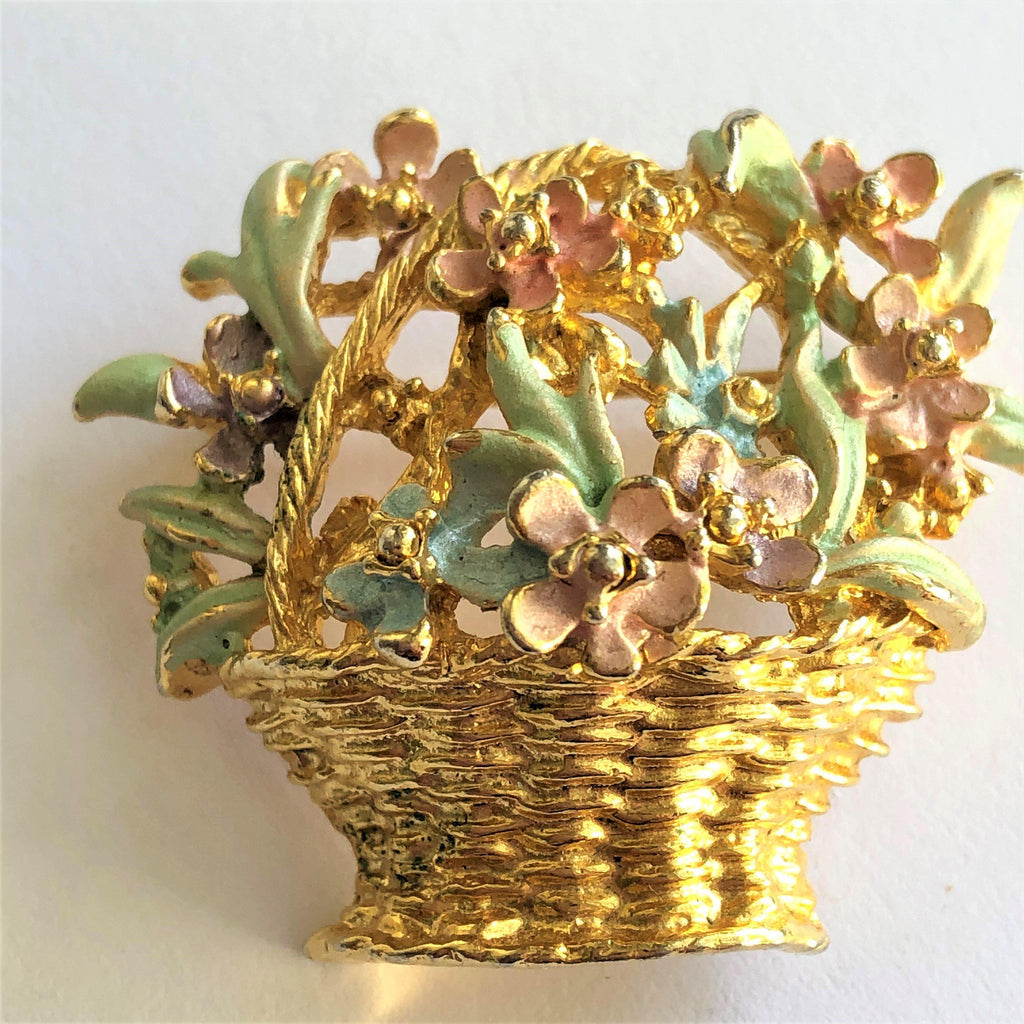 Flower Basket Brooch Vintageonline