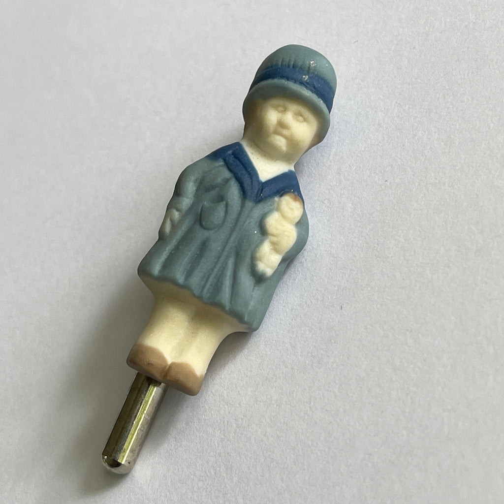 Frozen Charlotte Style Stick Pin Brooch-Vintageonline.-Vintage Online