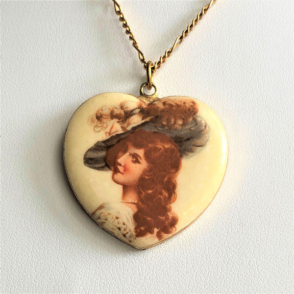 Georgian Lady Portrait Pendant Vintageonline