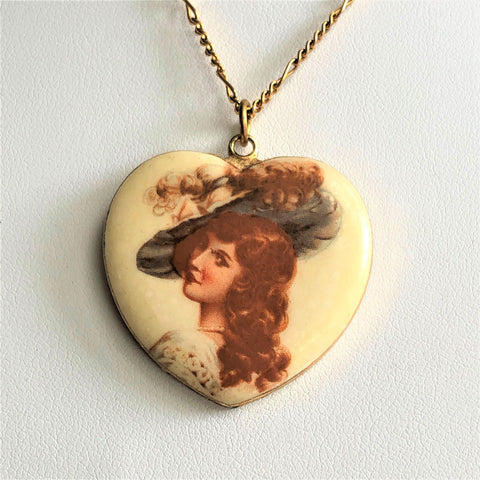 Georgian Lady Portrait Pendant Vintageonline