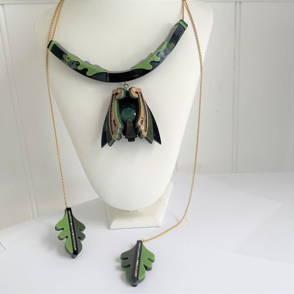 Gissa Bicalho of Brazil Handmade Acrylic Necklace-Gissa Bicalho Brazil-Vintage Online