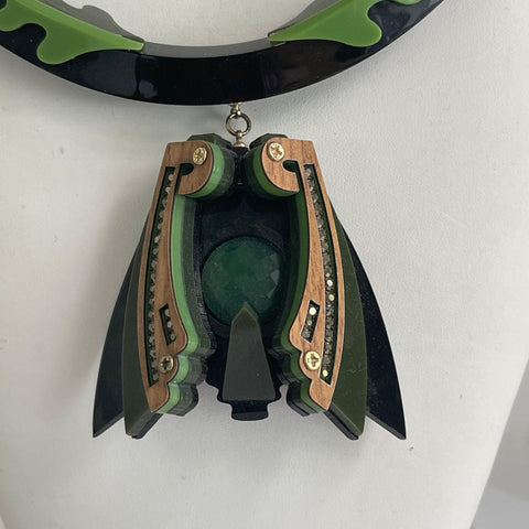 Gissa Bicalho of Brazil Handmade Acrylic Necklace-Gissa Bicalho Brazil-Vintage Online