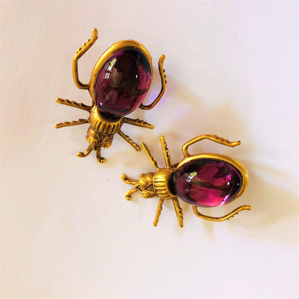 Glass Spider Vintage Earrings Vintageonline