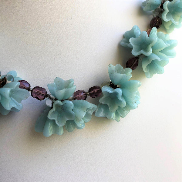 Glass Floral Bead Vintage Necklace-Vintage Online-Vintage Online