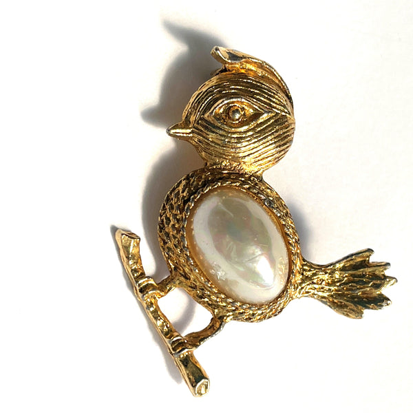 Gold tone Duck Brooch-Vintageonline-Vintage Online