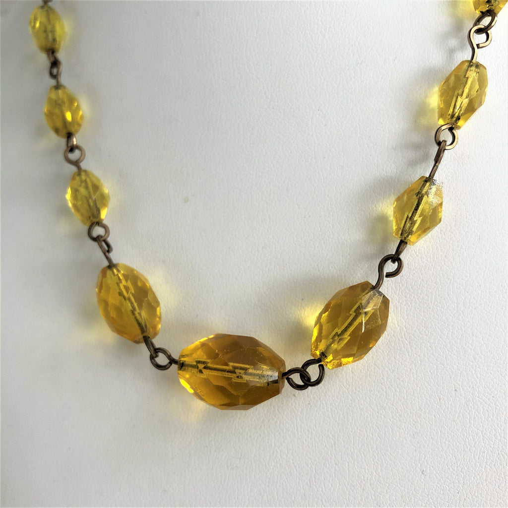 Yellow crystal necklace on sale