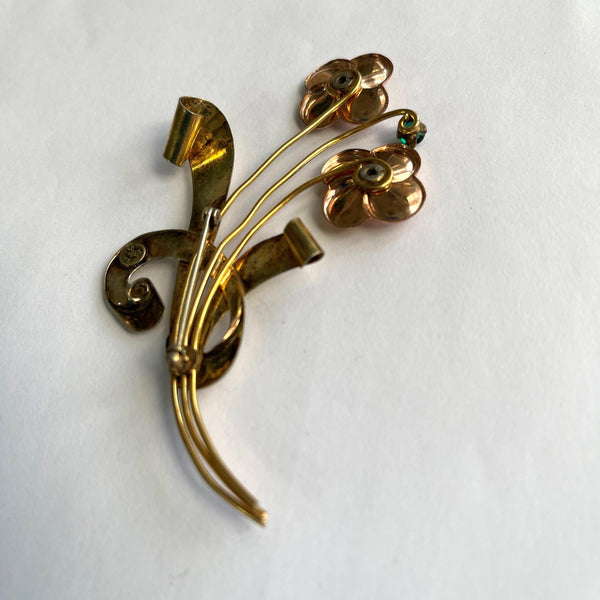 Harry Iskin USA 1940's Gold Filled Brooch-Harry Iskin USA-Vintage Online