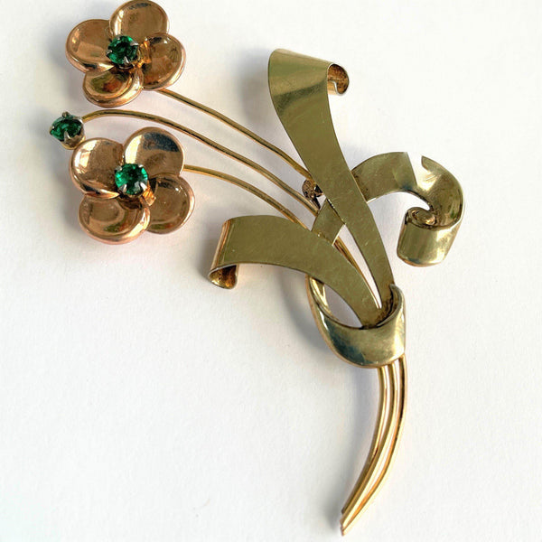 Harry Iskin USA 1940's Gold Filled Brooch-Harry Iskin USA-Vintage Online