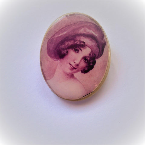 Lady Head 1920's Look Vintage Brooch  Vintageonline