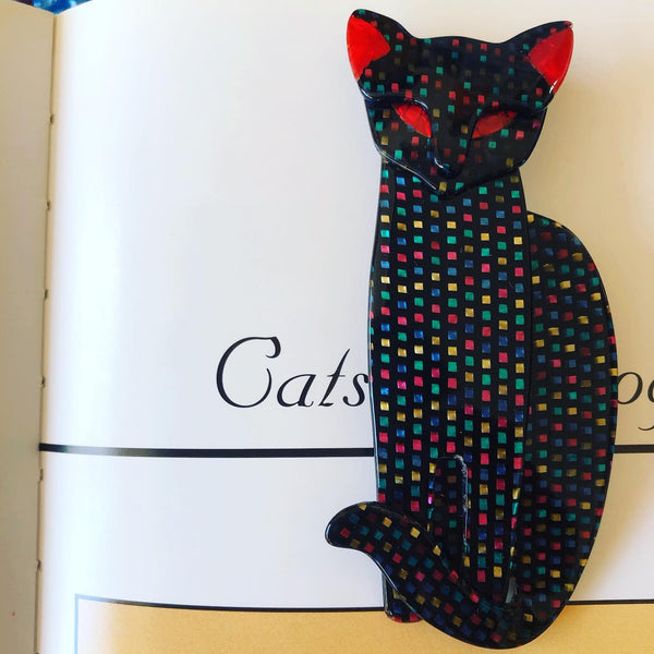 Lea Stein Authentic Quarrelsome Cat Pin Brooch-Lea Stein-Vintage Online