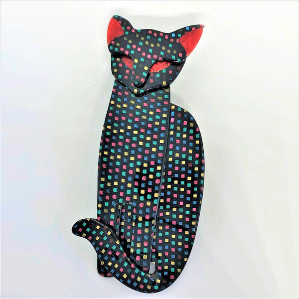 Lea Stein Authentic Quarrelsome Cat Pin Brooch-Lea Stein-Vintage Online