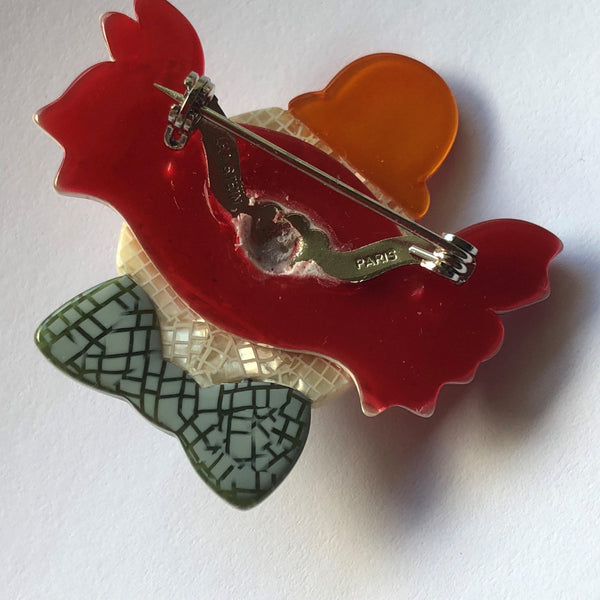 Lea Stein Authentic Signed Paris Clown Head Brooch-Lea Stein-Vintage Online