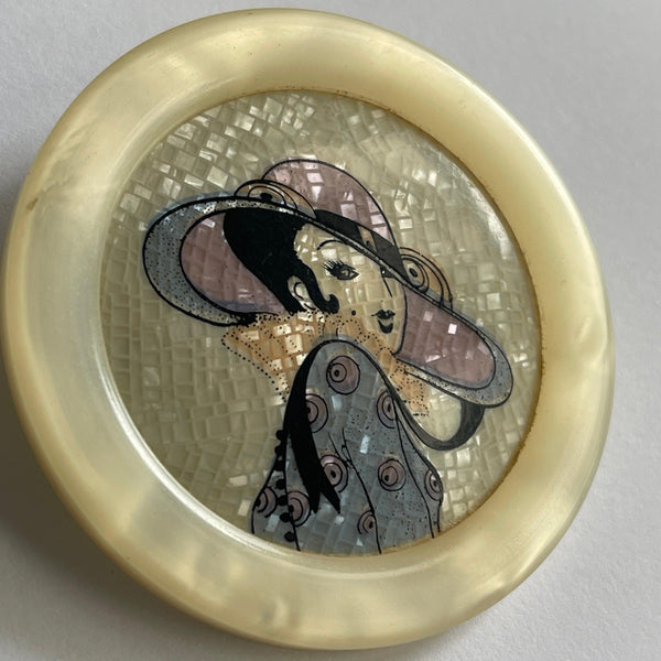Lea Stein Serigraphy Brooch 1960's-Lea Stein-Vintage Online