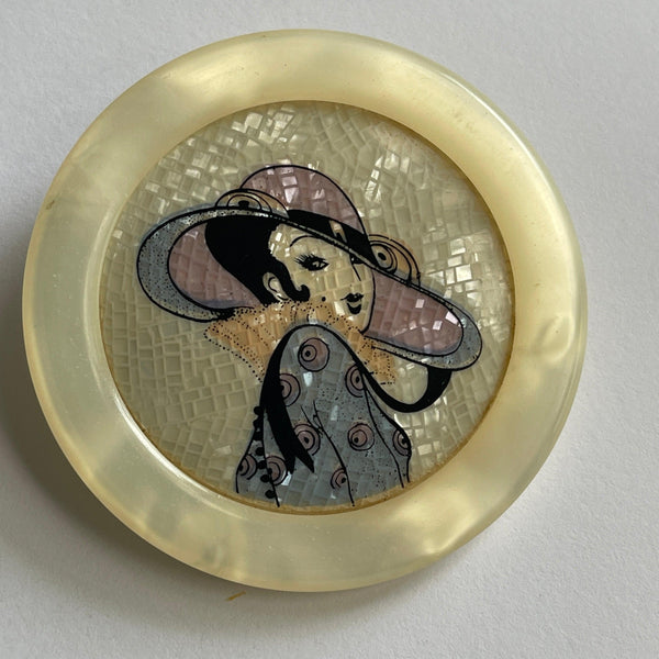 Lea Stein Serigraphy Brooch 1960's-Lea Stein-Vintage Online