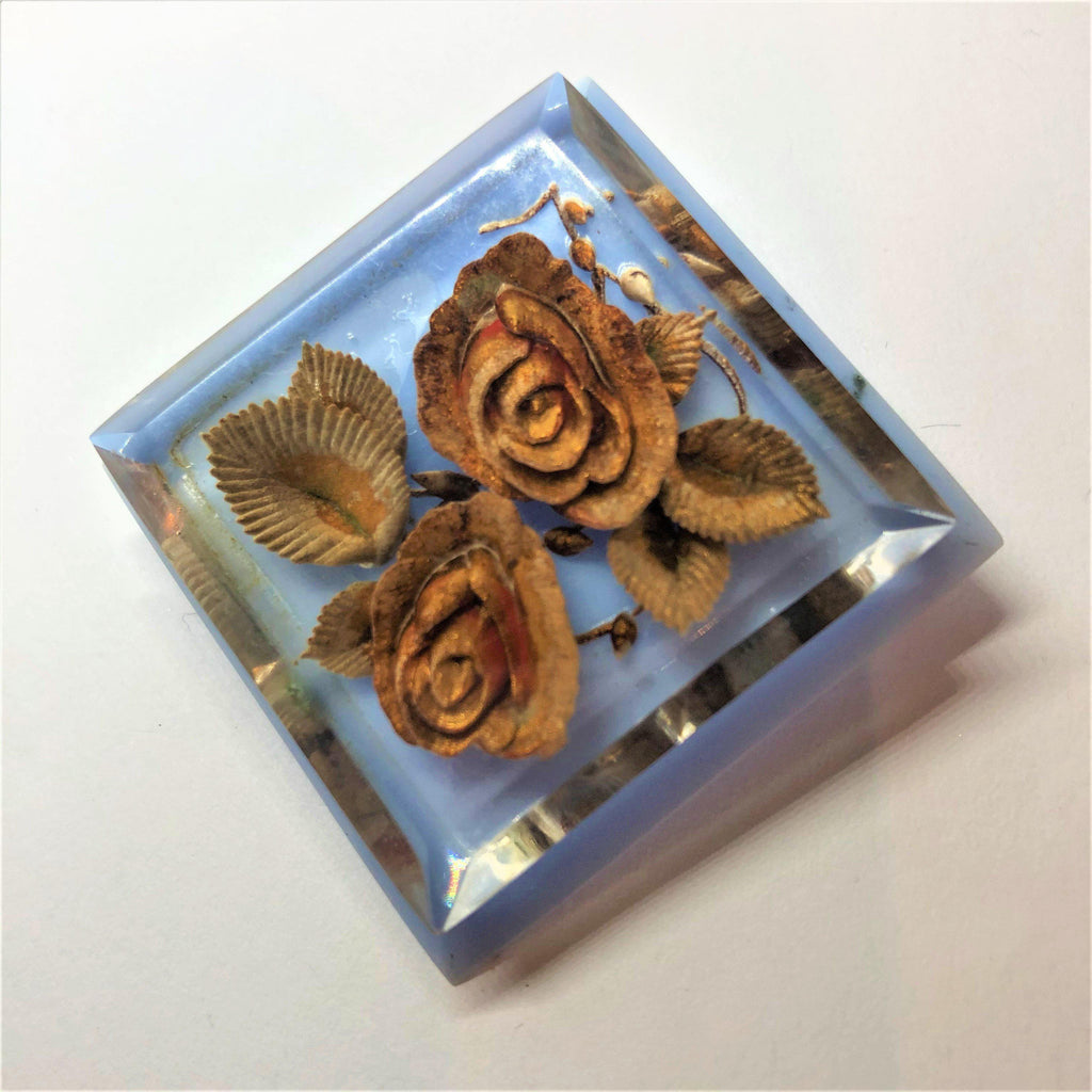 Lucite Vintage Floral Brooch