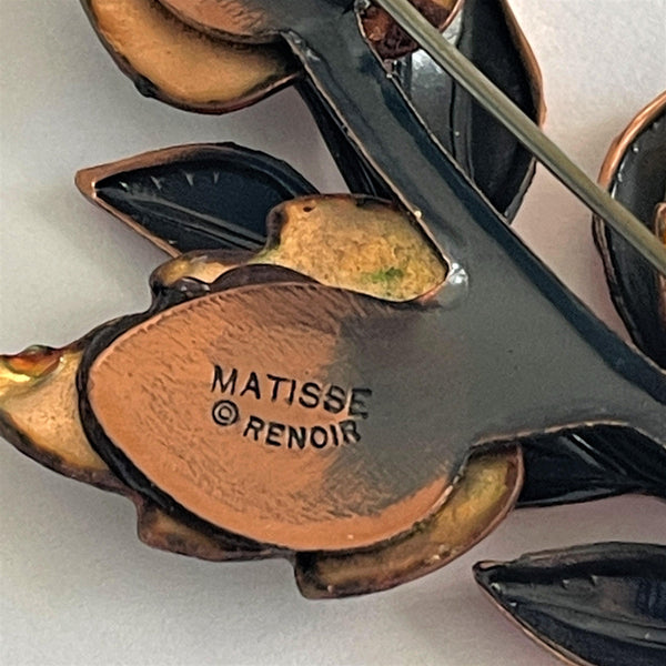Matisse Renoir Mid Century Enamel and Copper Brooch-Matisse-Renoir USA-Vintage Online