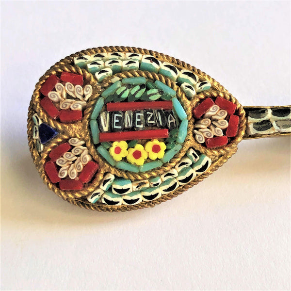 Micro Mosaic Italian Vintage Musical Instrument Brooch-Vintageonline-Vintage Online