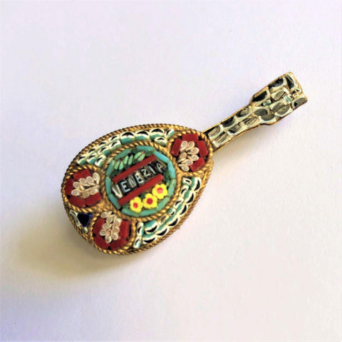 Italian Micro Mosaic Vintage Lute Brooch Vintageonline