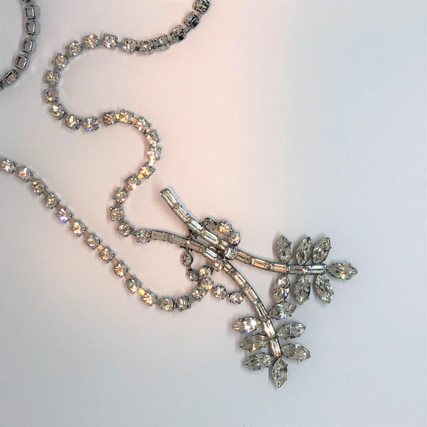 Mid Century Diamante Necklace-Vintageonline-Vintage Online