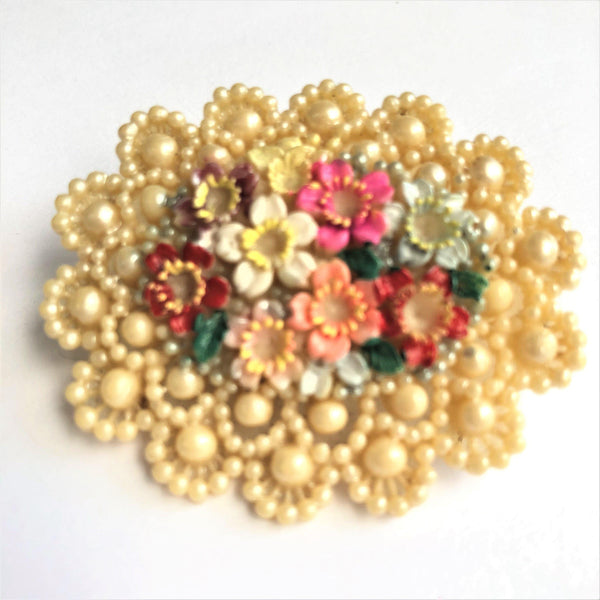 Mid Century Plastic Floral Brooch-Vintage Online-Vintage Online