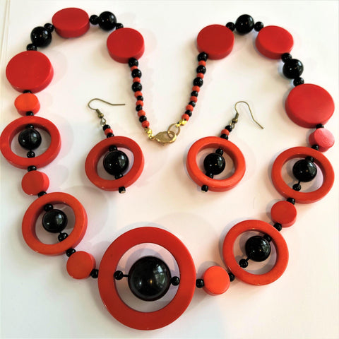 Modernist Style Necklace & Earrings Vintageonline