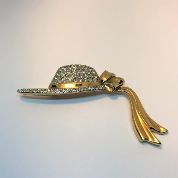Moritz Hat With Ribbons Diamante Brooch Vintageonline