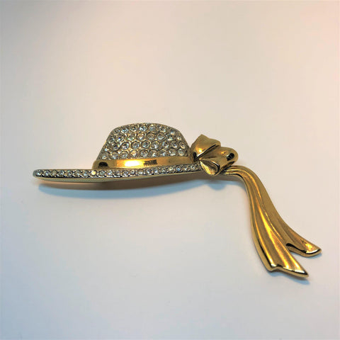 Moritz Hat With Ribbons Diamante Brooch Vintageonline
