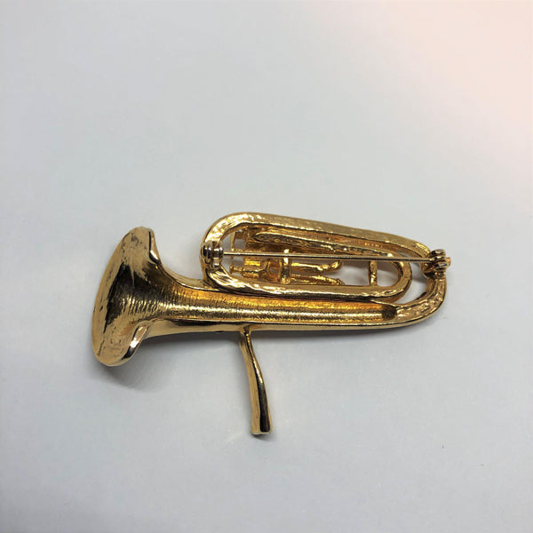 Musical Tuba Diamante Brooch-Vintage Online-Vintage Online