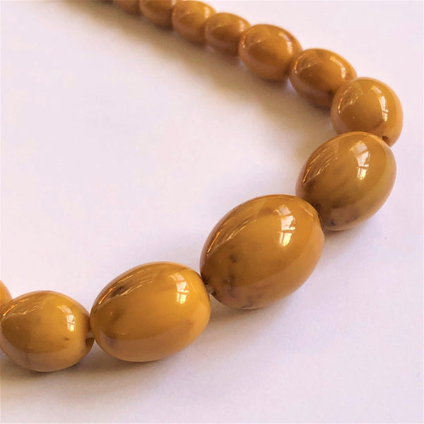 Mustard Swirls Vintage Bakelite Necklace-Vintage Online-Vintage Online