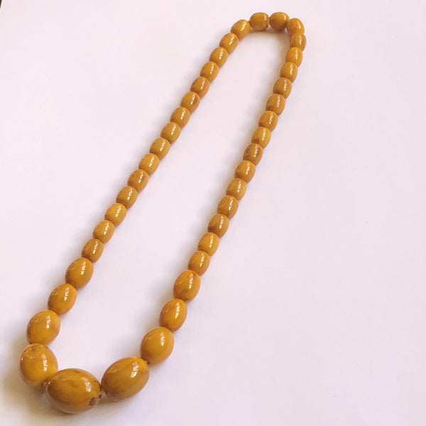 Mustard Swirls Vintage Bakelite Necklace-Vintage Online-Vintage Online