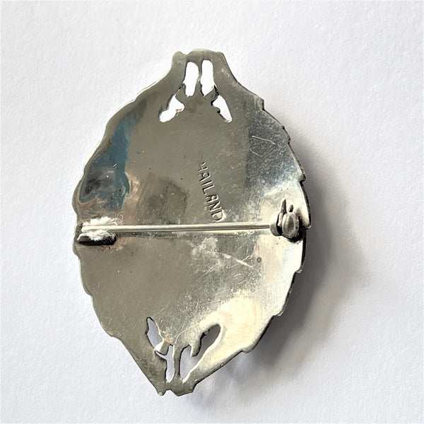 Nielloware Thai Silver Vintage Brooch-Vintageonline-Vintage Online