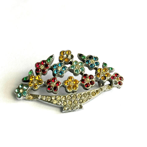 Paste Vintage 1940's Basket Brooch-Vintageonline-Vintage Online