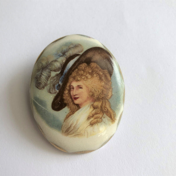 Portrait Brooch Georgian Lady Vintageonline