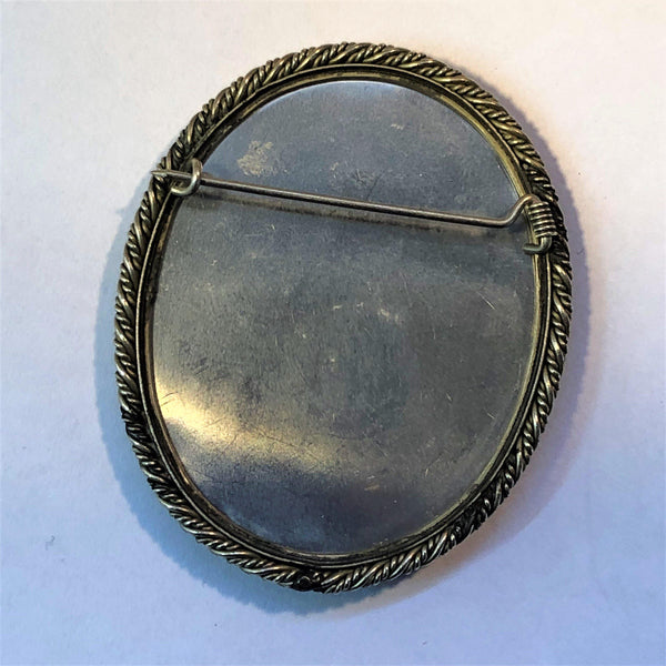 Portrait of a Lady Mother of Pearl Hand Painted Vintage Brooch-Vintage Online-Vintage Online