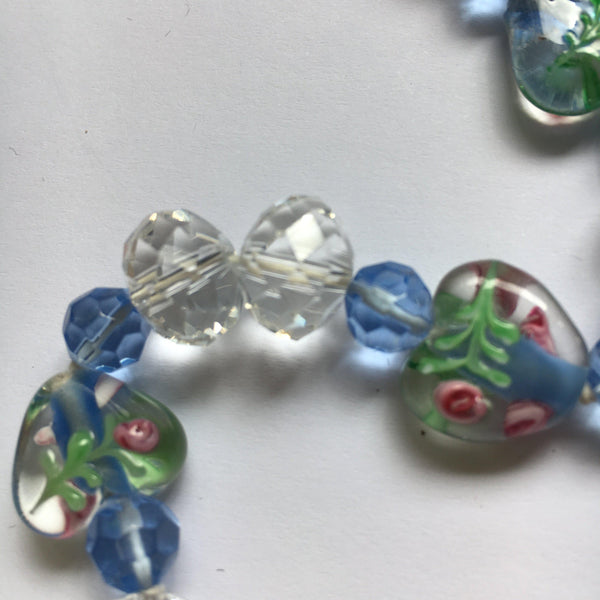 Vintage Online Jewellery | Pretty Blue and Crystal Bead Necklace