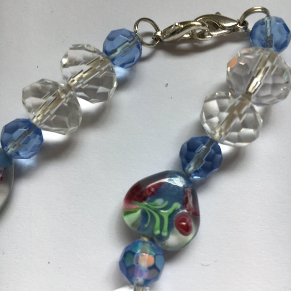 Vintage Online Jewellery | Pretty Blue and Crystal Bead Necklace