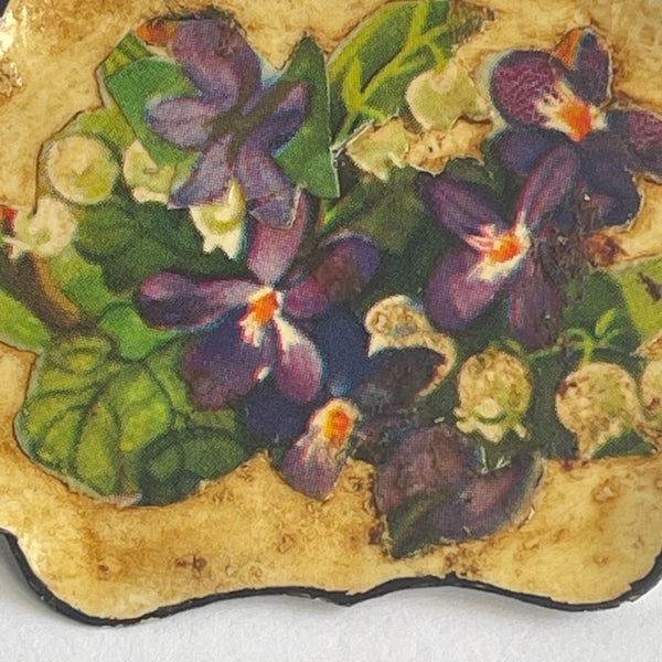 Pretty Violets Vintage Tray Brooch-Vintageonline-Vintage Online