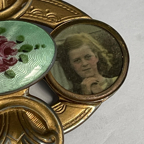 Rare Antique Guilloche Photo Brooch-Vintageonline-Vintage Online