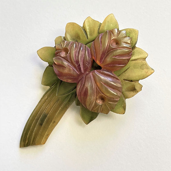 Resin Floral Bunch Vintage Brooch-Vintageonline-Vintage Online