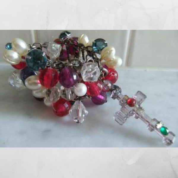 Retro Bead & Pearl Bracelet-Vintageonline-Vintage Online