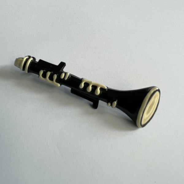 Retro Clarinet Musical Instrument Wooden Brooch-Vintageonline-Vintage Online