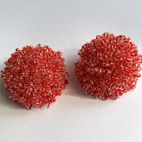 Retro Orange Bead Earrings-Vintageonline-Vintage Online