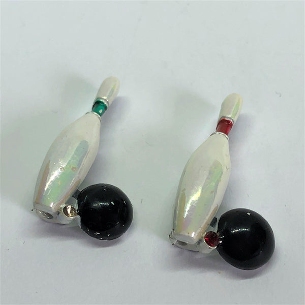 Retro Pair of Skittles and Bowling Bowl Brooches-Vintageonline-Vintage Online