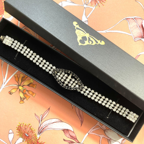 Rhinestone Buckle Vintage Bracelet-Vintageonline-Vintage Online
