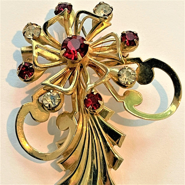 Rhinestone Freeform Vintage Brooch-Vintageonline-Vintage Online